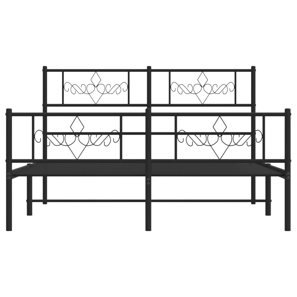 Giroletto senza Materaso con Pediera in Metallo Nero 160x200 cm | homemem39