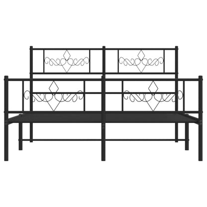 Giroletto senza Materaso con Pediera in Metallo Nero 160x200 cm | homemem39