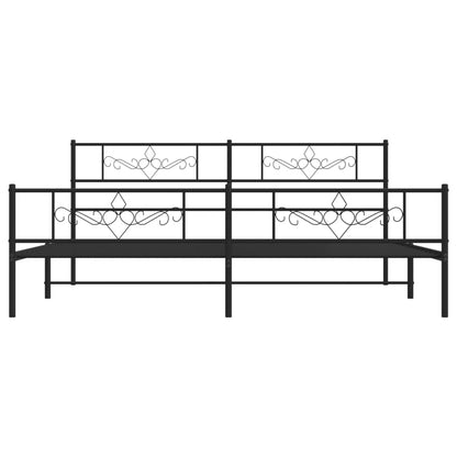 Giroletto senza Materaso con Pediera in Metallo Nero 180x200 cm | homemem39