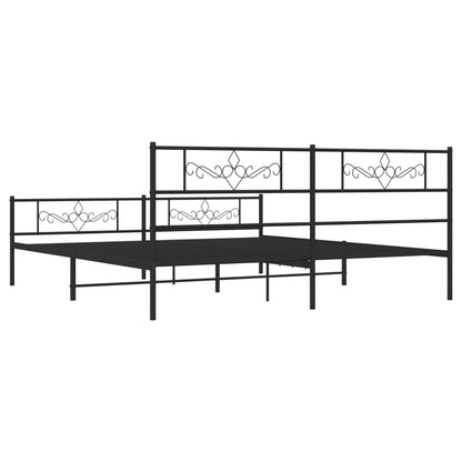 Giroletto senza Materaso con Pediera in Metallo Nero 180x200 cm | homemem39