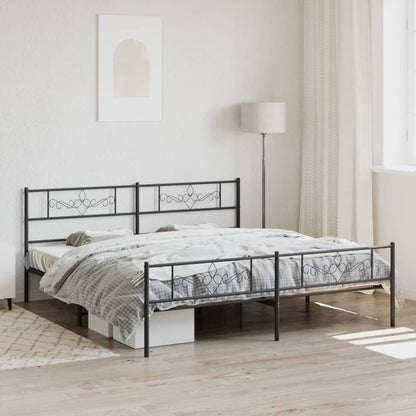 Giroletto senza Materaso con Pediera in Metallo Nero 180x200 cm | homemem39