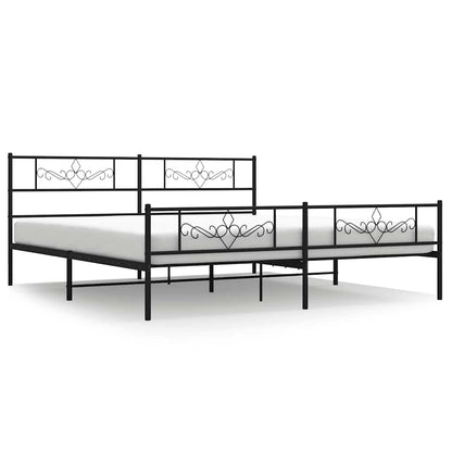 Giroletto con Testiera e Pediera Metallo Nero 183x213 cm | homemem39
