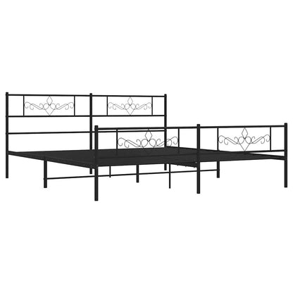 Giroletto con Testiera e Pediera Metallo Nero 183x213 cm | homemem39