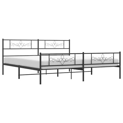 Giroletto con Testiera e Pediera Metallo Nero 183x213 cm