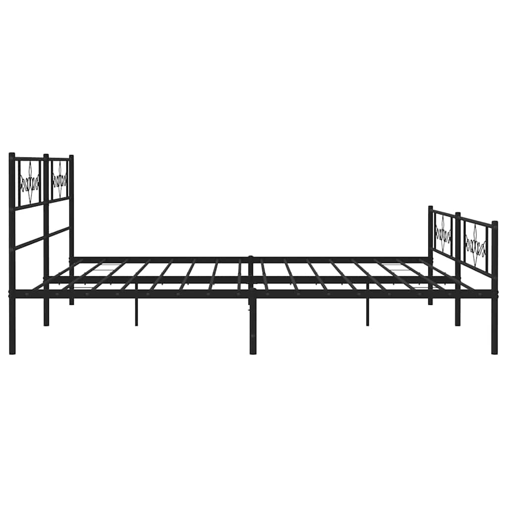Giroletto con Testiera e Pediera Metallo Nero 183x213 cm | homemem39