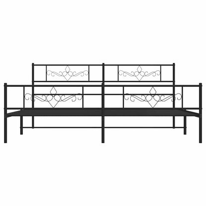 Giroletto con Testiera e Pediera Metallo Nero 193x203 cm