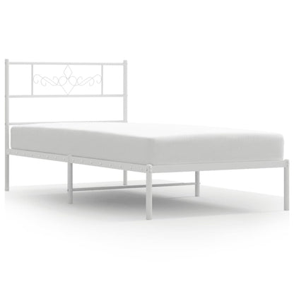 Giroletto senza Materaso con Testiera Metallo Bianco 75x190 cm | homemem39