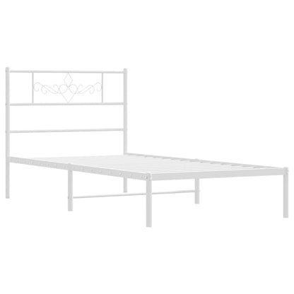Giroletto senza Materaso con Testiera Metallo Bianco 75x190 cm | homemem39