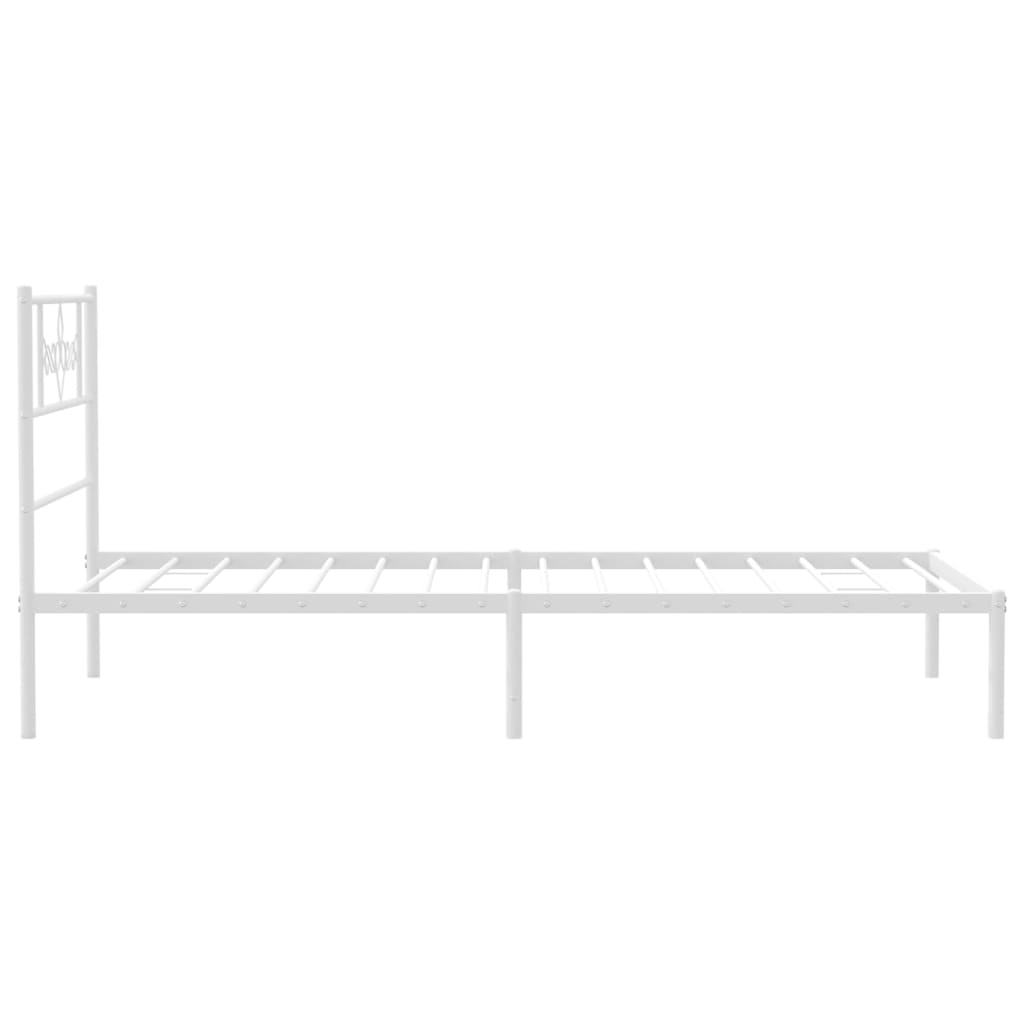 Giroletto senza Materaso con Testiera Metallo Bianco 75x190 cm | homemem39