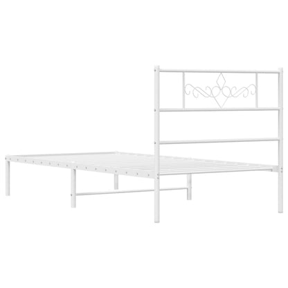 Giroletto senza Materaso con Testiera Metallo Bianco 75x190 cm | homemem39
