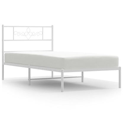 Giroletto con Testiera Metallo Bianco 80x200 cm - homemem39