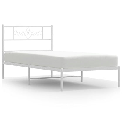 Giroletto con Testiera Metallo Bianco 90x190 cm - homemem39