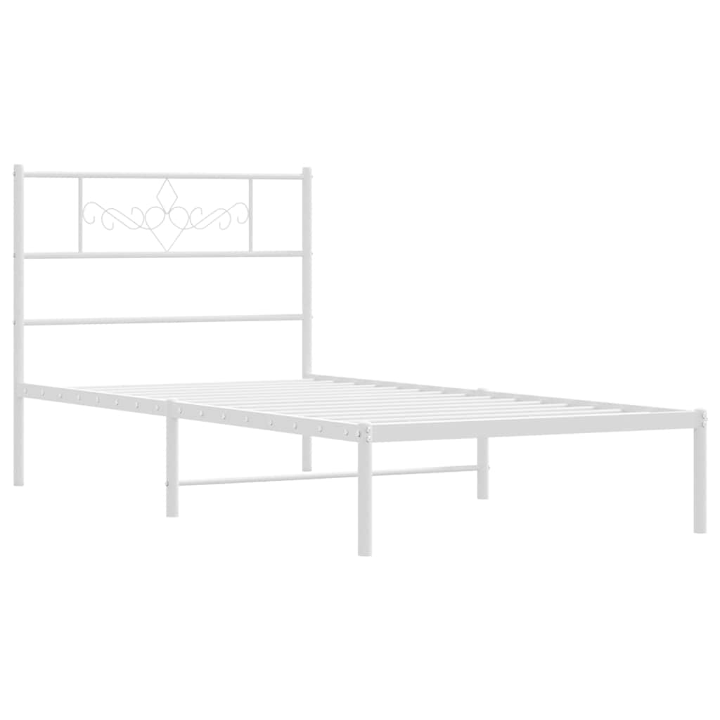 Giroletto con Testiera Metallo Bianco 100x200 cm | homemem39