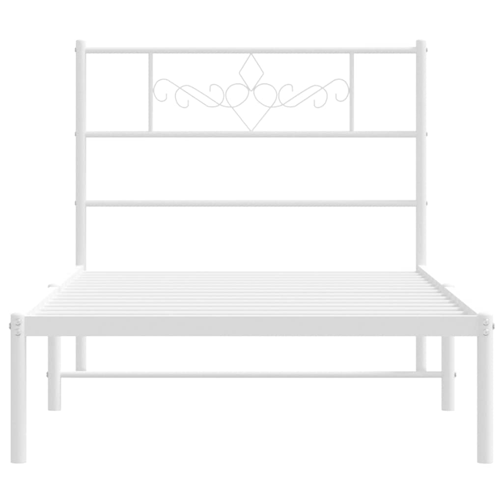 Giroletto con Testiera Metallo Bianco 100x200 cm | homemem39