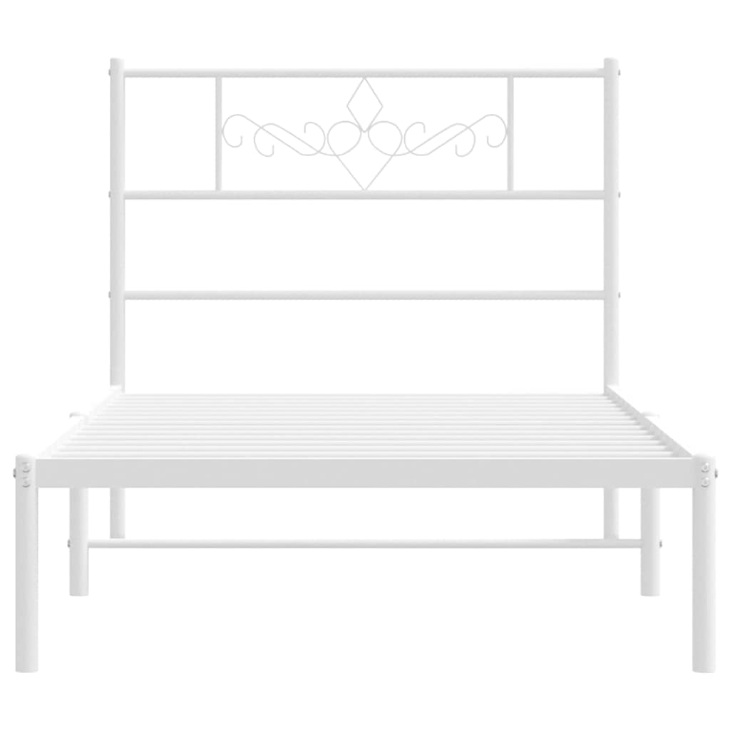 Giroletto con Testiera Metallo Bianco 100x200 cm