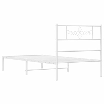 Giroletto con Testiera Metallo Bianco 100x200 cm | homemem39