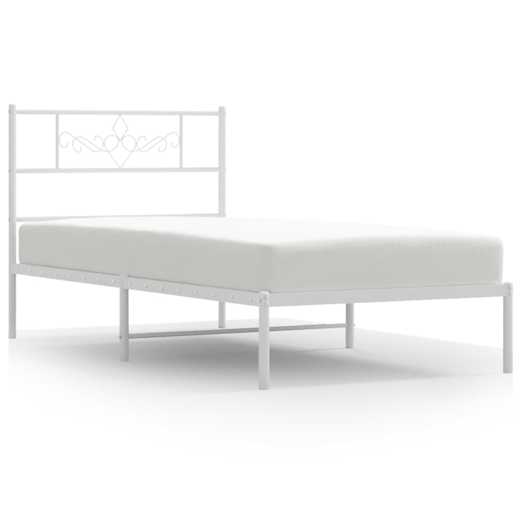 Giroletto con Testiera Metallo Bianco 107x203 cm
