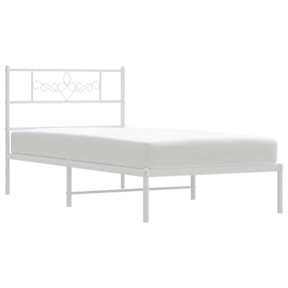 Giroletto con Testiera Metallo Bianco 107x203 cm