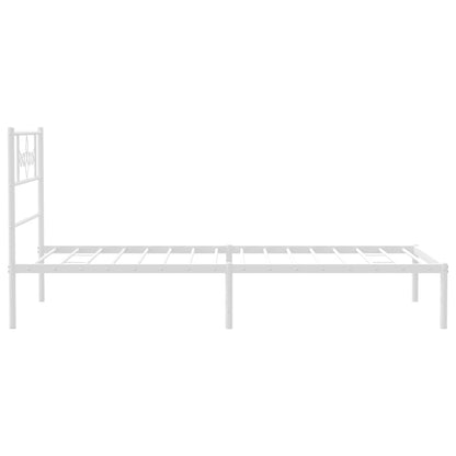 Giroletto con Testiera Metallo Bianco 107x203 cm