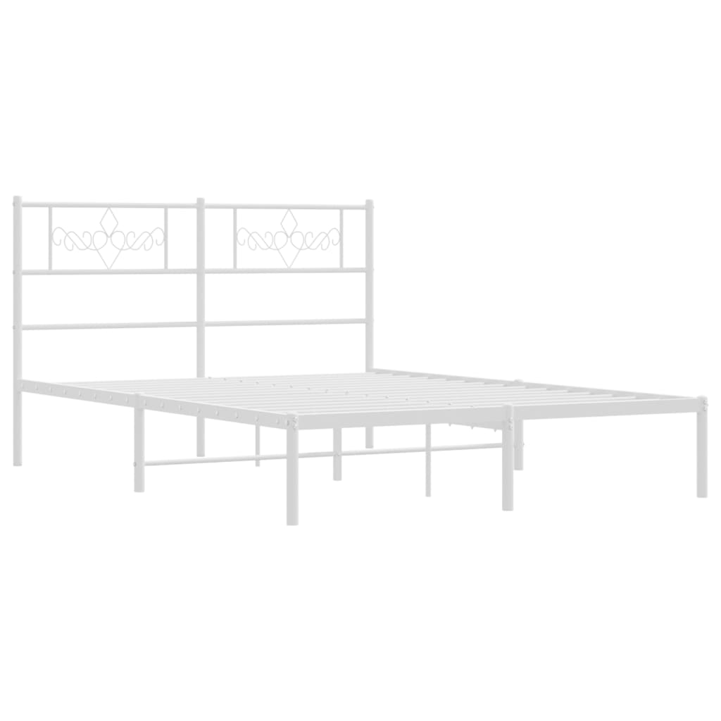 Giroletto con Testiera Metallo Bianco 120x190 cm