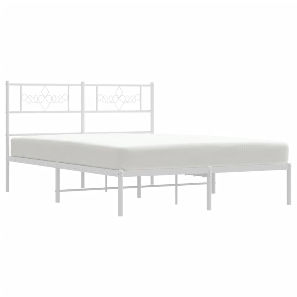 Giroletto con Testiera Metallo Bianco 120x190 cm