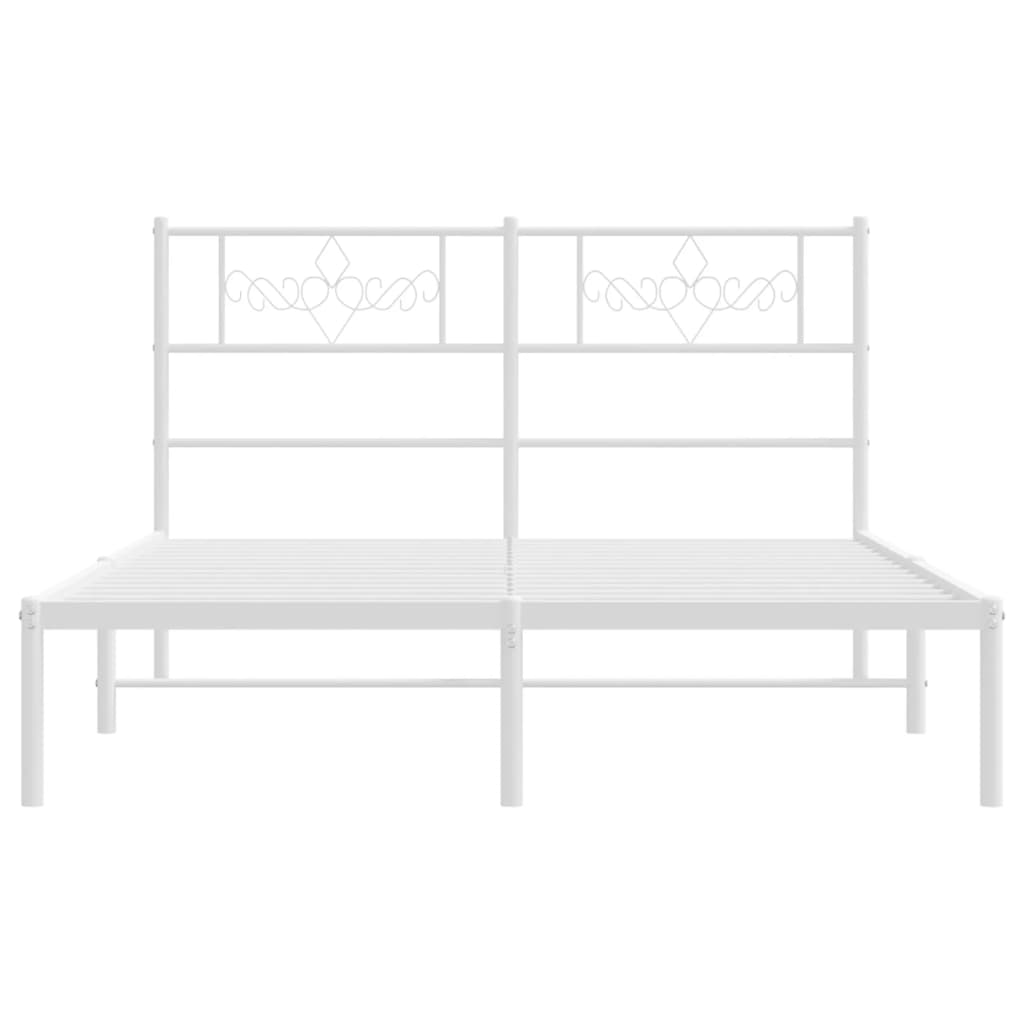 Giroletto con Testiera Metallo Bianco 120x190 cm