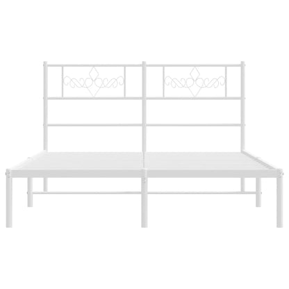 Giroletto con Testiera Metallo Bianco 120x190 cm