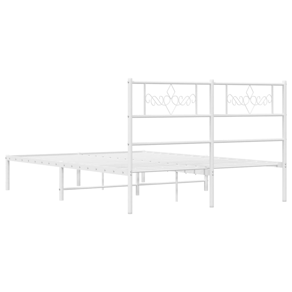 Giroletto con Testiera Metallo Bianco 120x190 cm