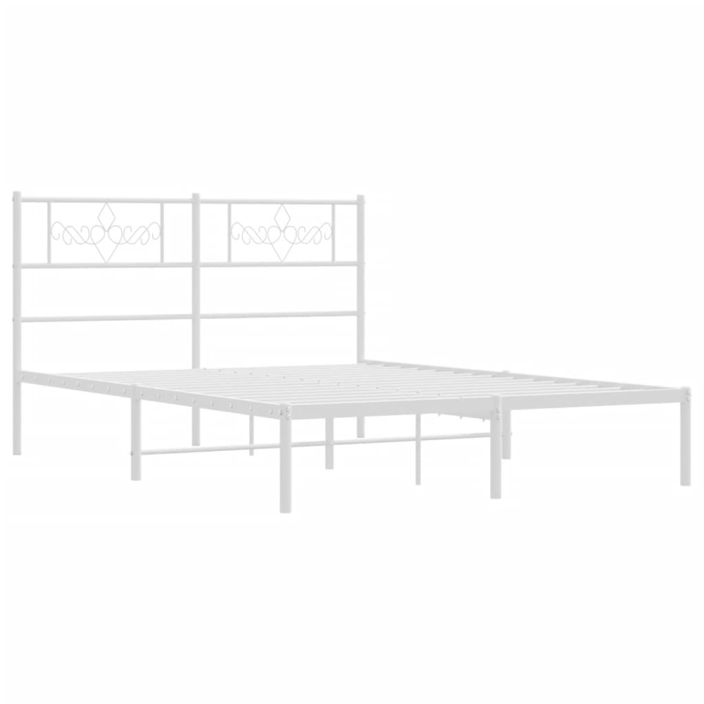 Giroletto con Testiera in Metallo Bianco 120x200 cm | homemem39