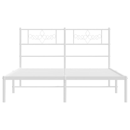 Giroletto con Testiera in Metallo Bianco 120x200 cm | homemem39