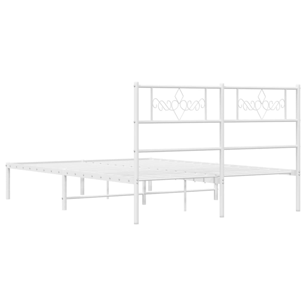 Giroletto con Testiera in Metallo Bianco 120x200 cm | homemem39