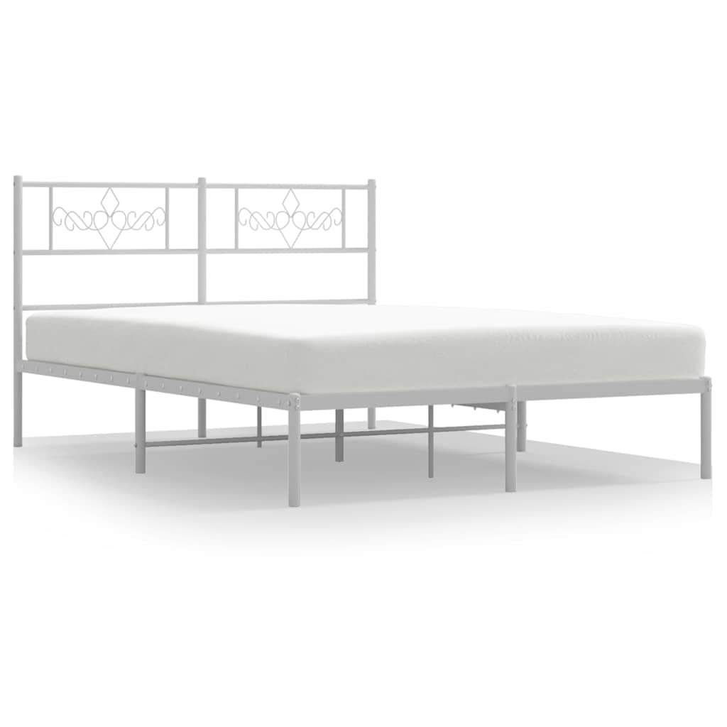 Giroletto con Testiera Metallo Bianco 135x190 cm | homemem39