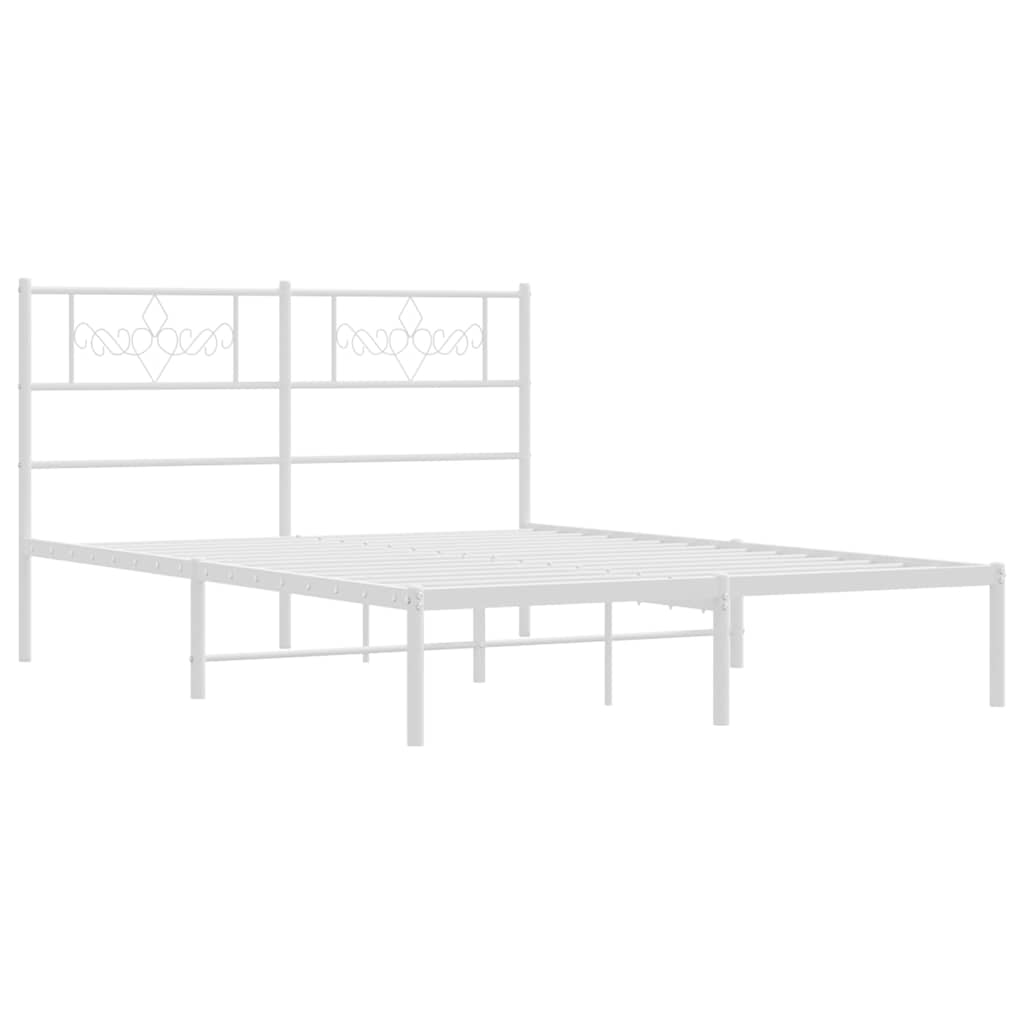Giroletto con Testiera Metallo Bianco 135x190 cm | homemem39