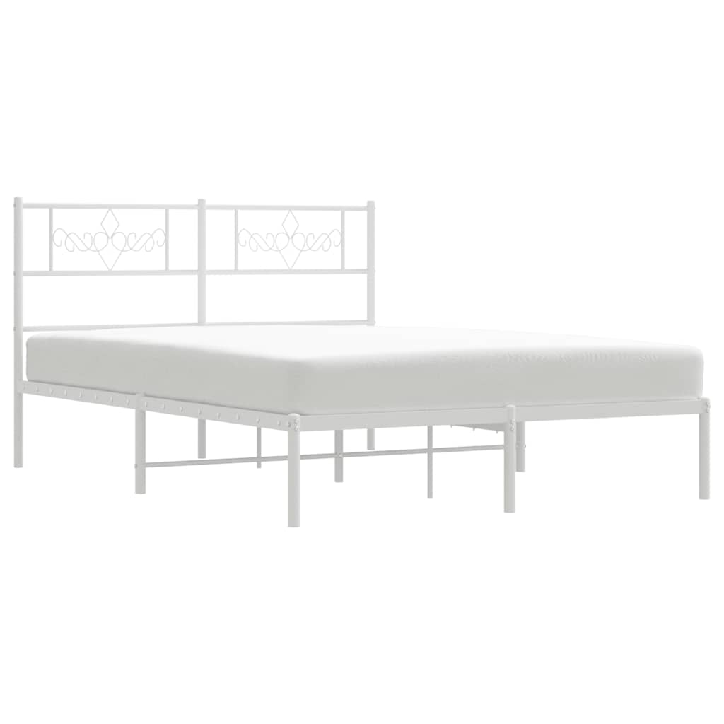 Giroletto con Testiera Metallo Bianco 135x190 cm | homemem39