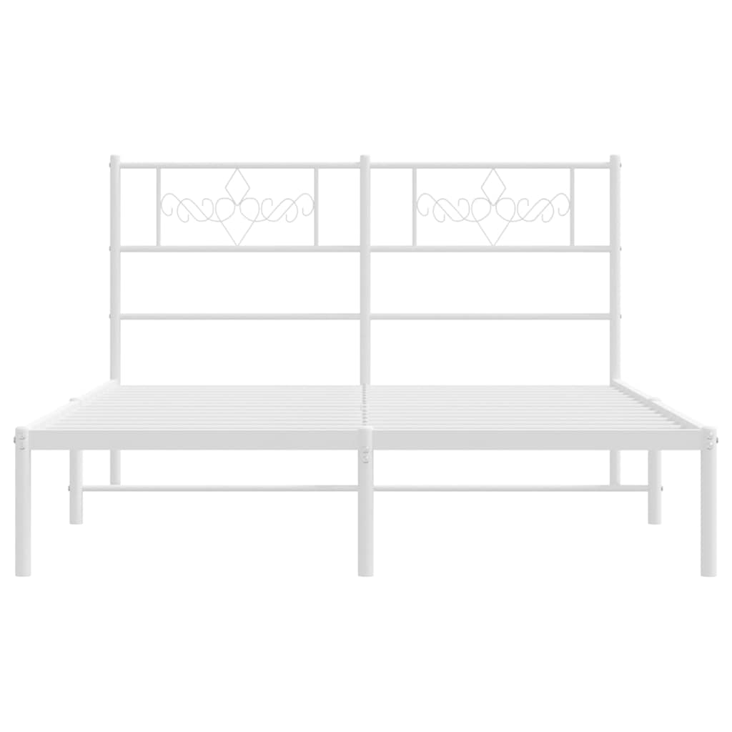 Giroletto con Testiera Metallo Bianco 135x190 cm