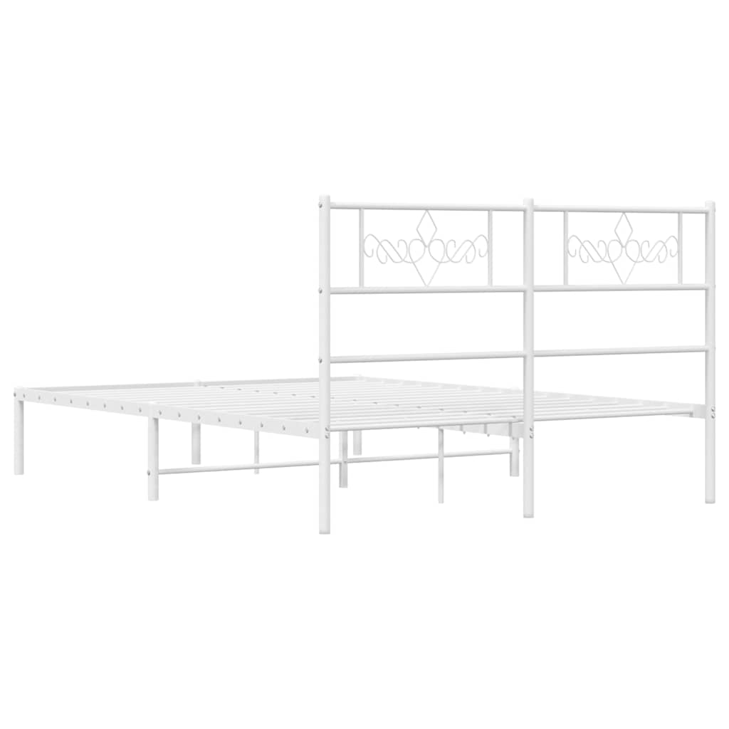 Giroletto con Testiera Metallo Bianco 135x190 cm | homemem39