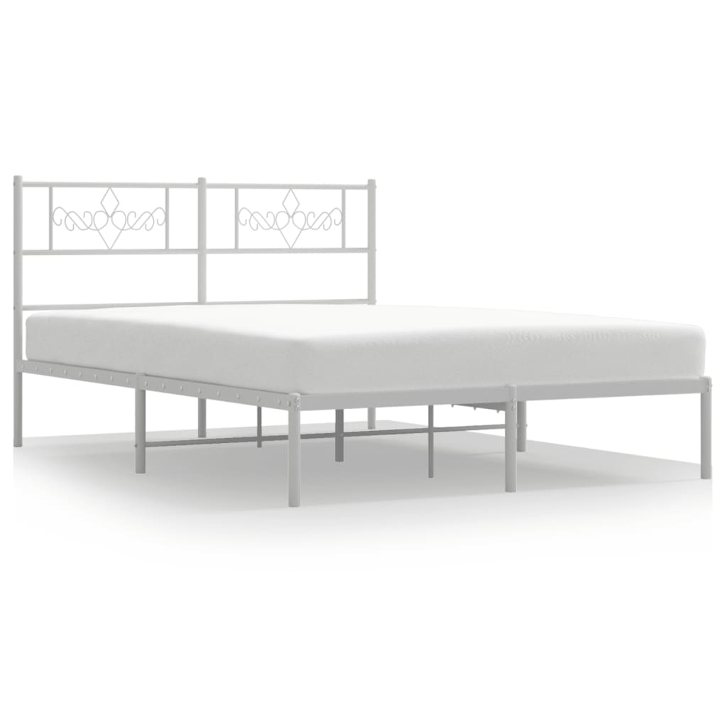 Giroletto con Testiera Metallo Bianco 140x190 cm | homemem39