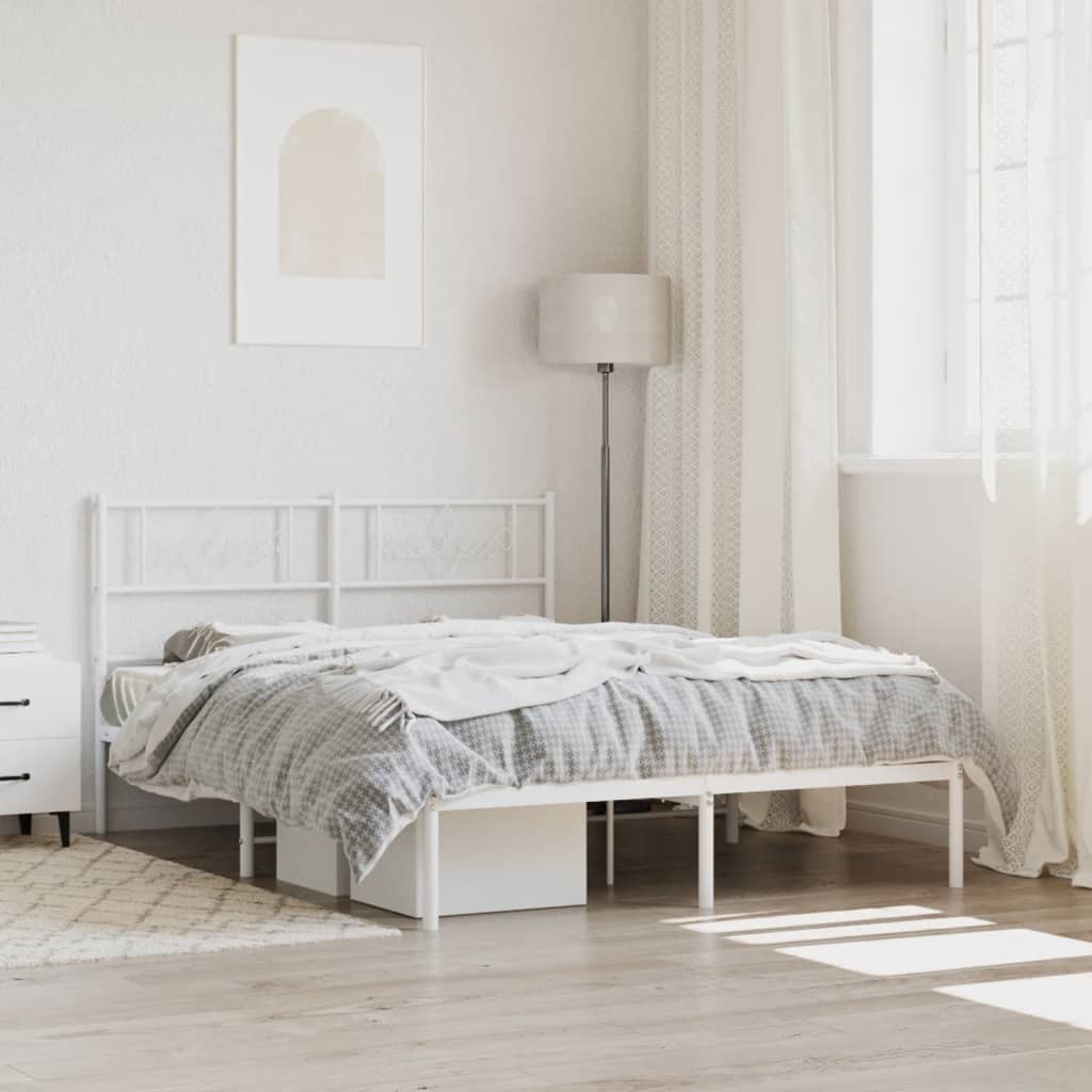Giroletto con Testiera Metallo Bianco 140x190 cm | homemem39