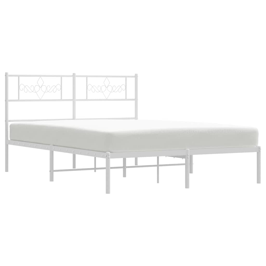 Giroletto con Testiera Metallo Bianco 150x200 cm