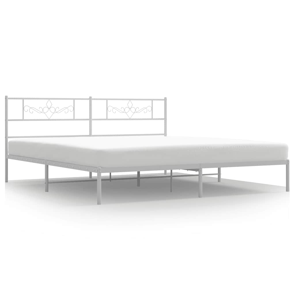 Giroletto con Testiera Metallo Bianco 183x213 cm | homemem39