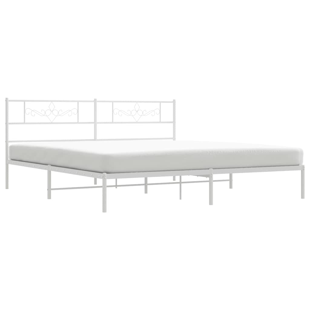 Giroletto con Testiera Metallo Bianco 183x213 cm | homemem39