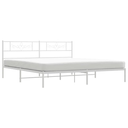 Giroletto con Testiera Metallo Bianco 183x213 cm | homemem39
