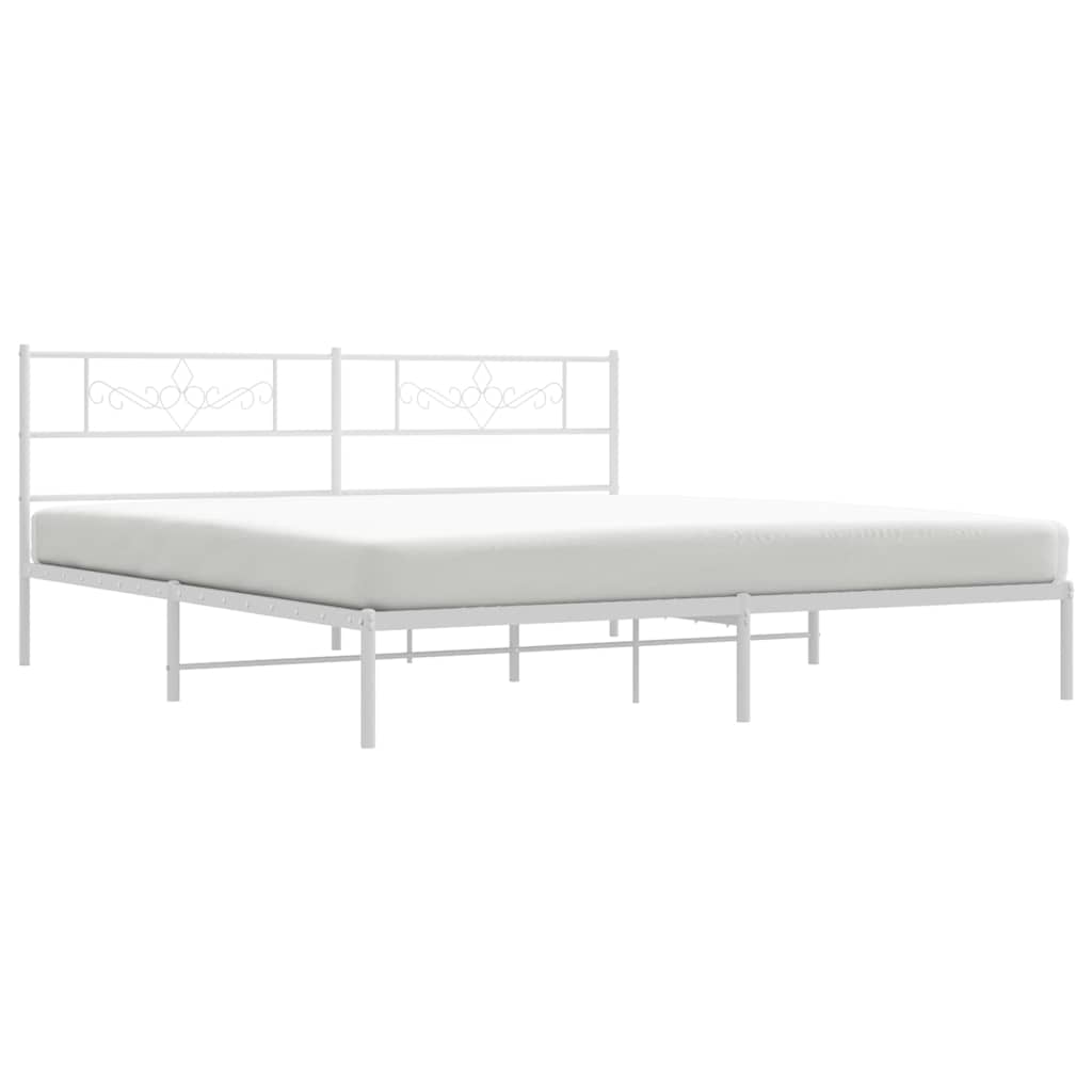 Giroletto con Testiera Metallo Bianco 183x213 cm