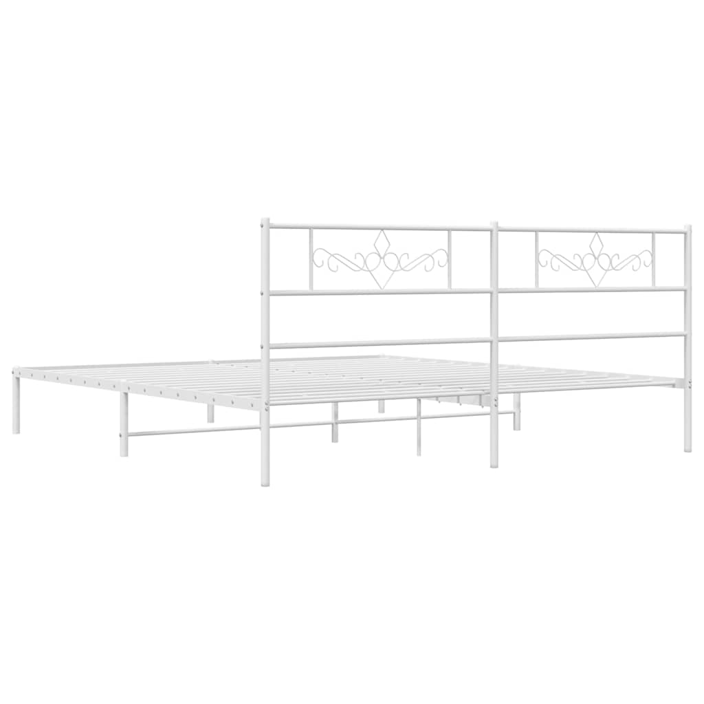 Giroletto con Testiera Metallo Bianco 183x213 cm