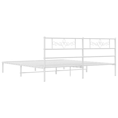 Giroletto con Testiera Metallo Bianco 183x213 cm