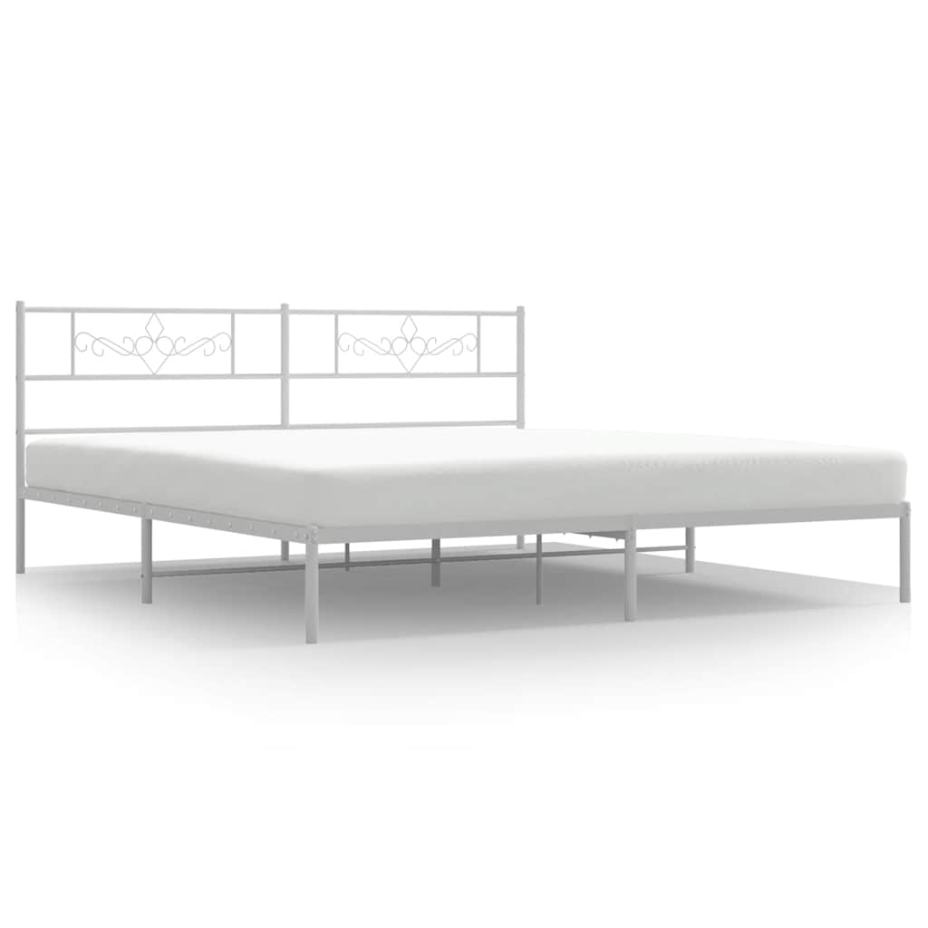 Giroletto con Testiera Metallo Bianco 193x203 cm | homemem39