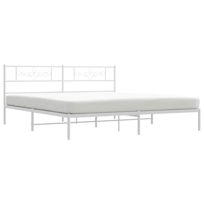 Giroletto con Testiera Metallo Bianco 193x203 cm | homemem39