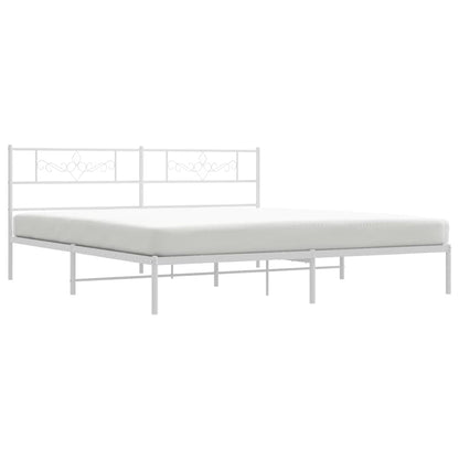 Giroletto con Testiera Metallo Bianco 193x203 cm