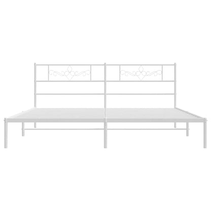 Giroletto con Testiera Metallo Bianco 193x203 cm
