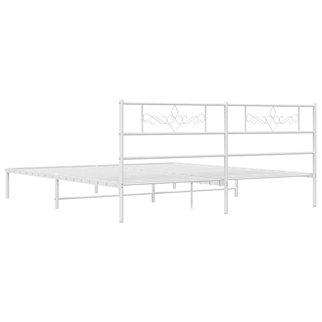 Giroletto con Testiera Metallo Bianco 193x203 cm | homemem39